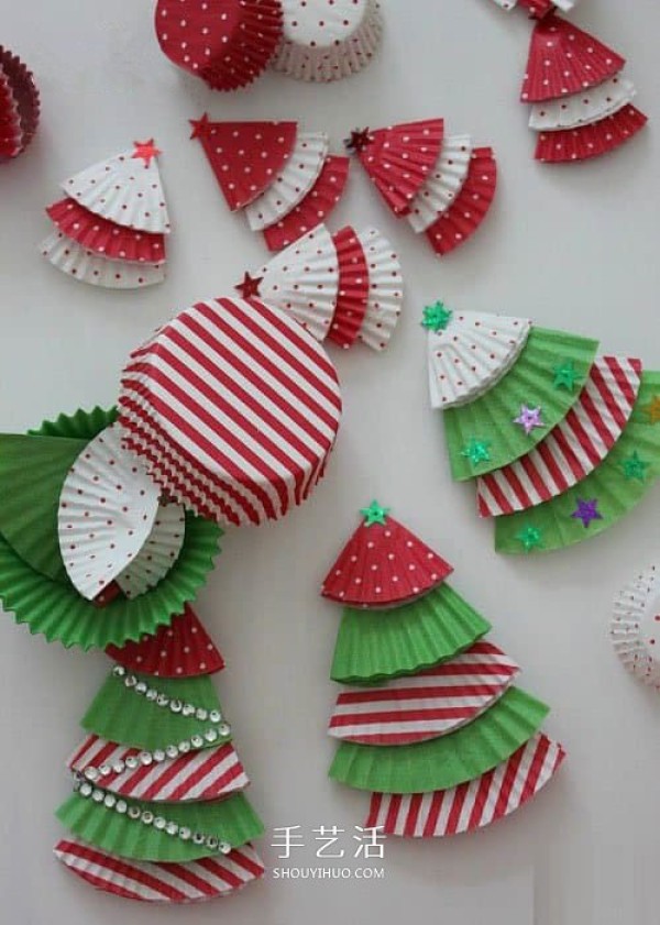 Simple cake paper Christmas tree to make toddler cake paper to make Christmas decorations