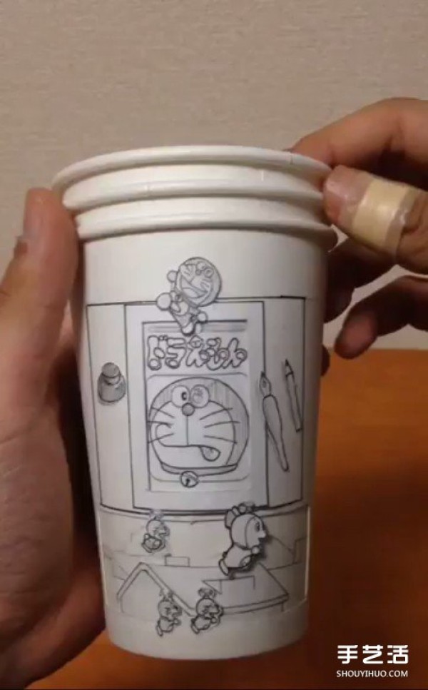 Paper cup DIY super awesome animation, lets take a time machine with Nobita