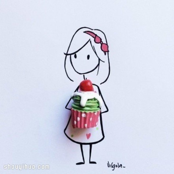 DIY girls daily life combined with simple hand-painted and small objects