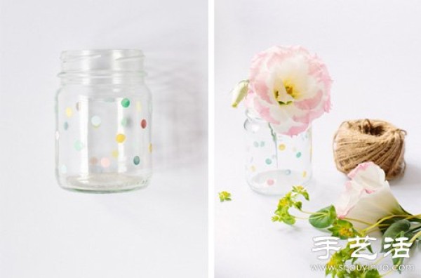 Glass bottle waste is used to make hand-made storage jars/vases