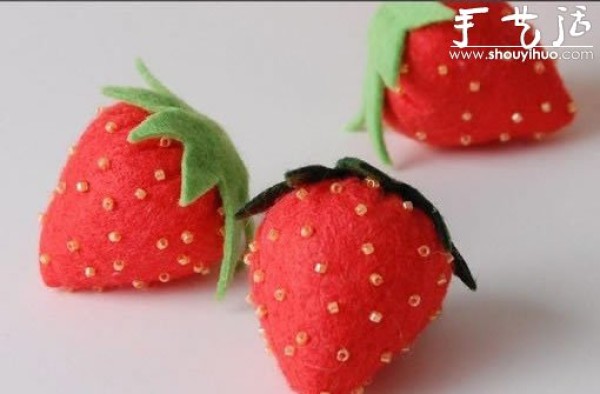 Handmade Fabric DIY Making Strawberries