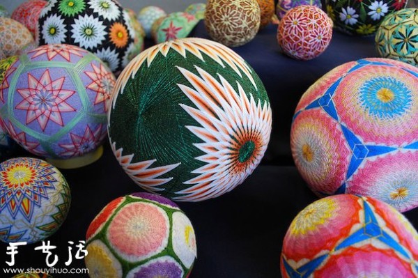 A beautiful temari ball handmade by a 92-year-old grandmother in Japan