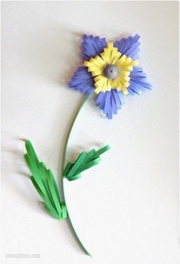 How to make simple paper-quilled flowers with illustrated process steps