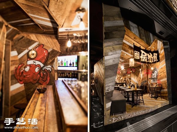 Lively and colorful Japanese izakaya decoration design