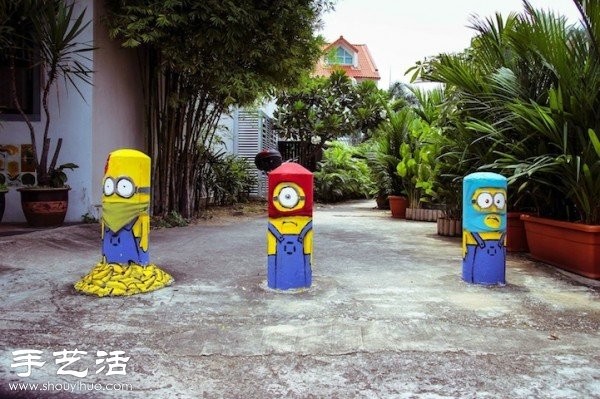 The Simpsons graffiti on the street stone pier