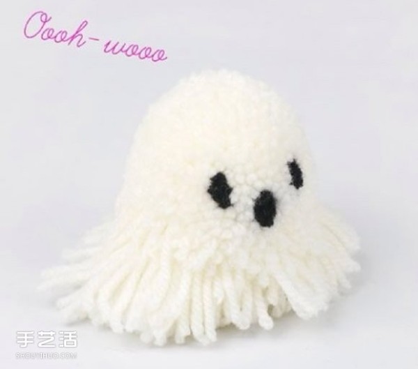 How to make a simple wool ball ghost with a wool doll ghost