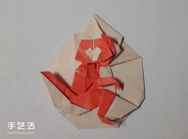 How to origami a monkey badge, how to fold a monkey pattern, how to fold it manually