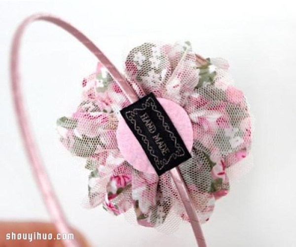 Illustrated tutorial on hand-making method of aesthetic style cloth flower headband