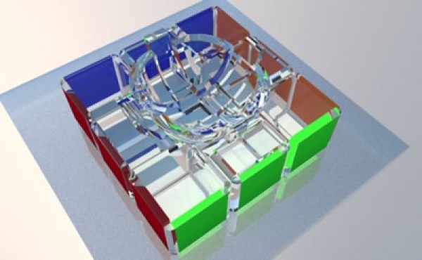 Three-dimensional model of Rubiks cube structure