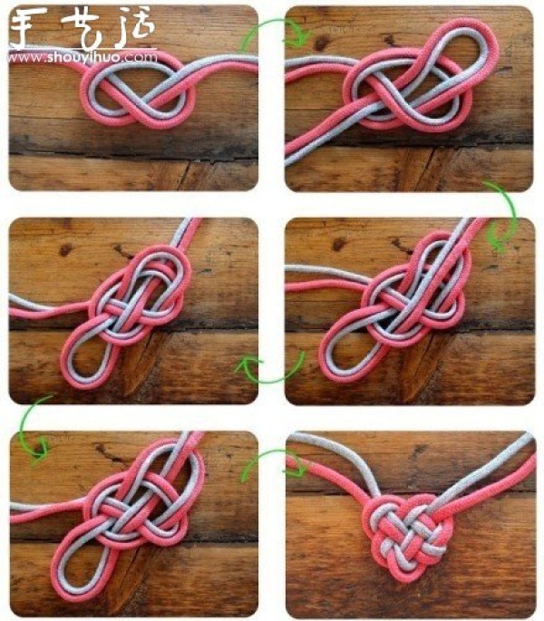 Tutorial on how to tie a heart-shaped Chinese knot