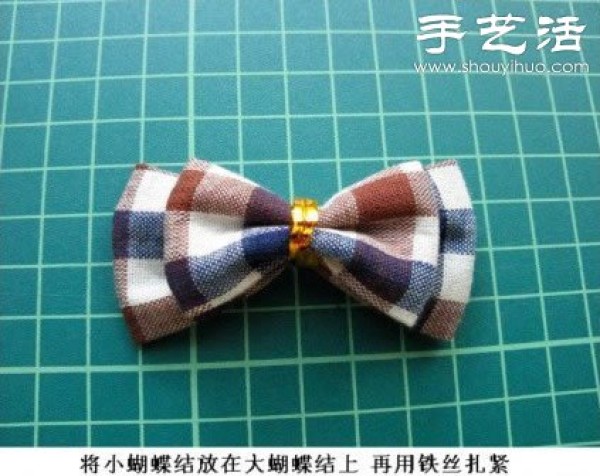 Handmade bow hairpins made of plaid cloth