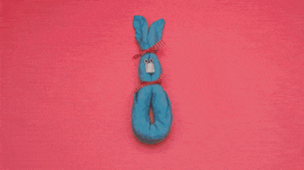 How to fold a rabbit with a towel and make an animation with a towel rabbit