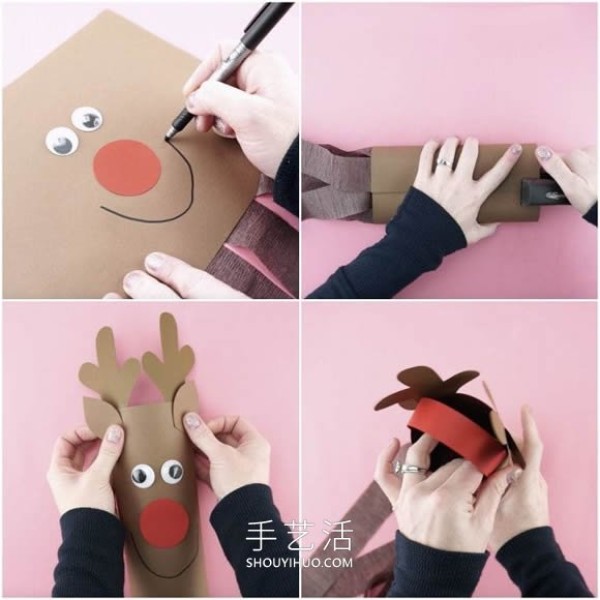 Tutorial on how to make handmade reindeer windsocks in kindergarten