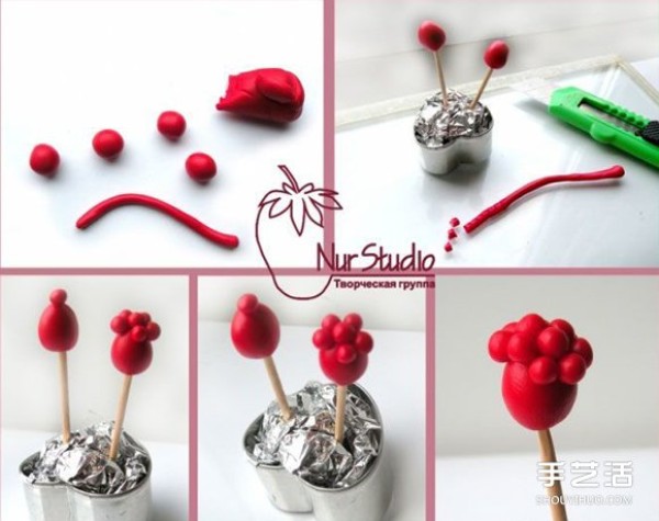 The method of making cute raspberries with ultra-light clay is very simple and easy to learn