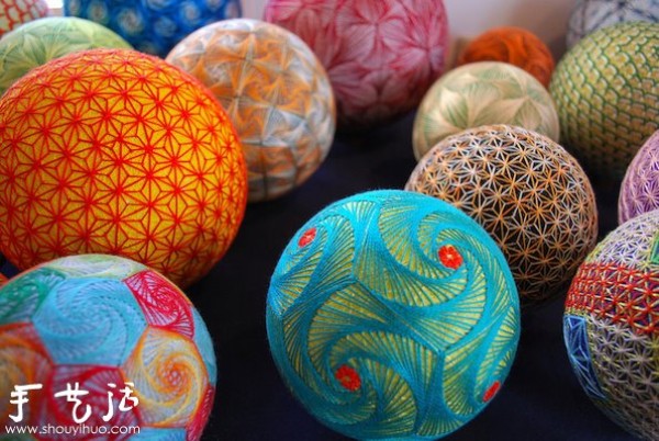 A beautiful temari ball handmade by a 92-year-old grandmother in Japan