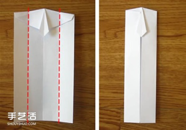 Illustrated tutorial for U.S. dollar origami short-sleeved T-shirt, bring your own cute little tie