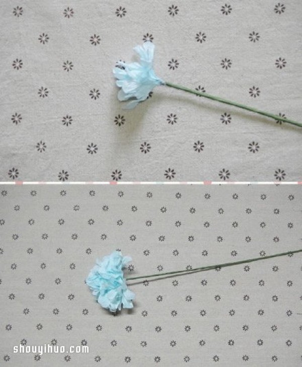 Gradient color bouquet making tutorial tissue paper making bouquet illustration