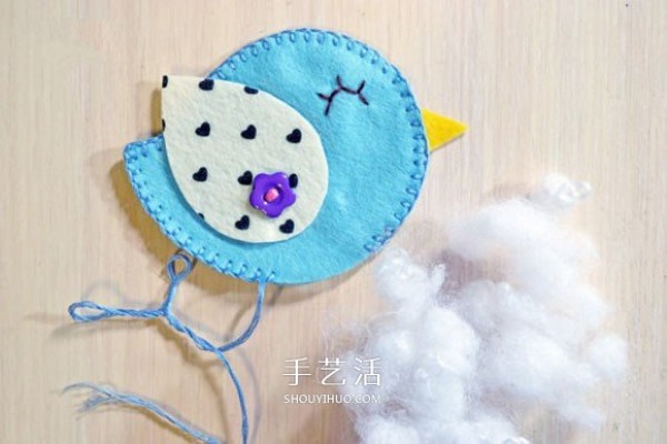 Non-woven bird bird refrigerator magnet DIY handmade fabric bird refrigerator magnet production