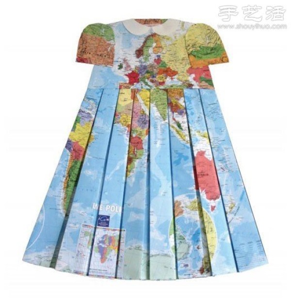 Creative origami DIY: beautiful origami map dress