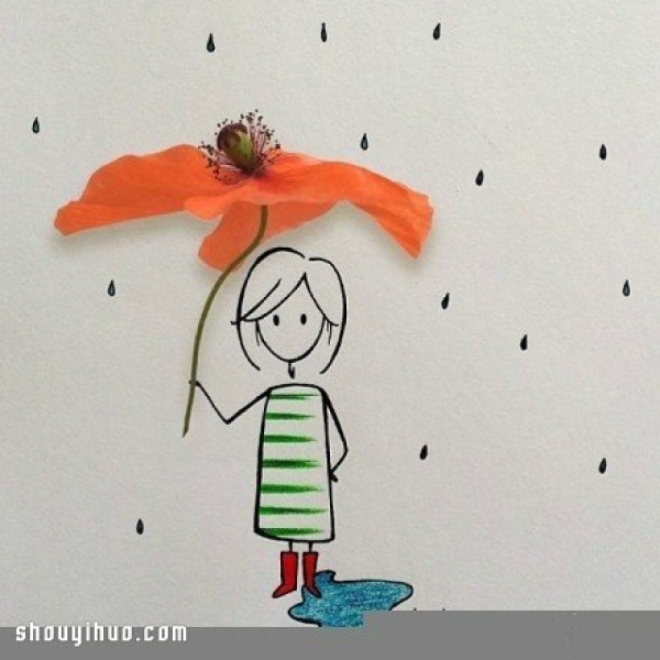 DIY girls daily life combined with simple hand-painted and small objects