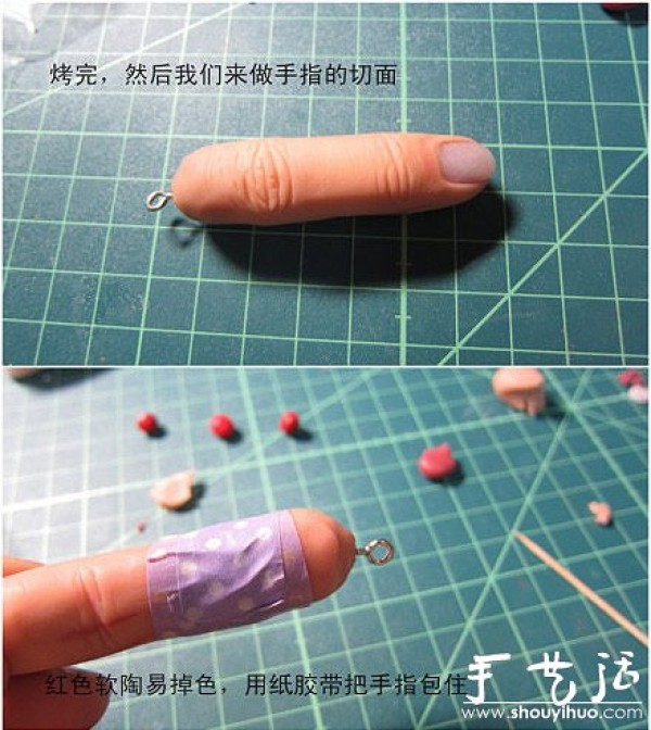 Tutorial on DIY horrifying broken fingers from soft clay