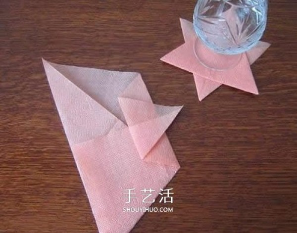 How to fold a handmade six-pointed star coaster, how to fold a simple star coaster