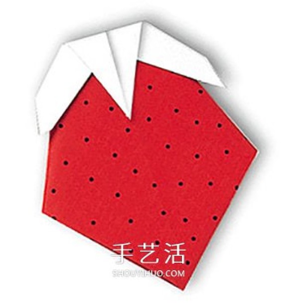 Childrens Origami Strawberry Tutorial with Simple Strawberry Folding Illustrations