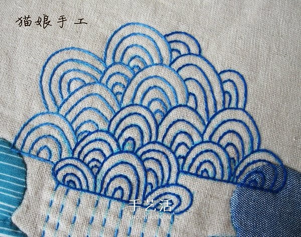 Non-woven fabrics make auspicious cloud table mats, fabric art handmade cloud table mats