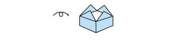 The simplest way to fold a childrens crown by hand.Illustration of origami four-corner crown