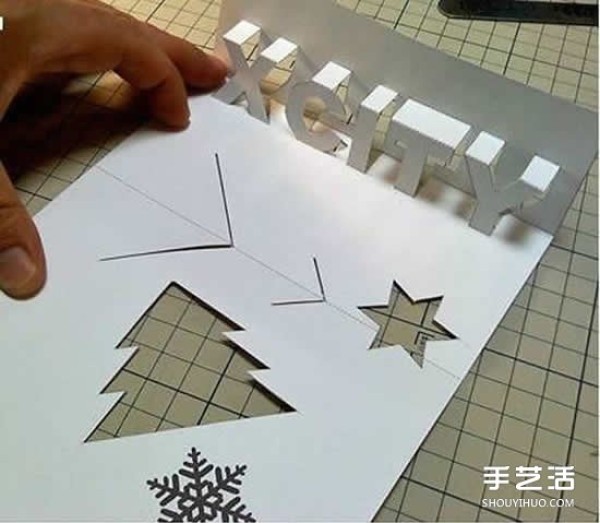 How to make a three-dimensional Christmas greeting card with illustrations and illustrations