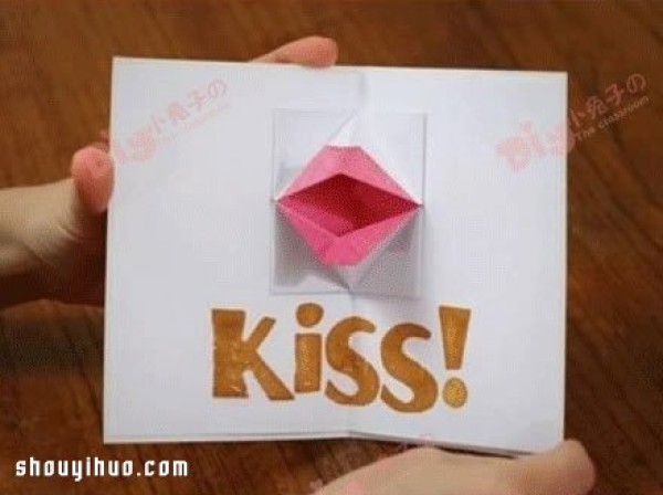 Origami Fun Kiss Greeting Card DIY Handmade Illustrated Tutorial