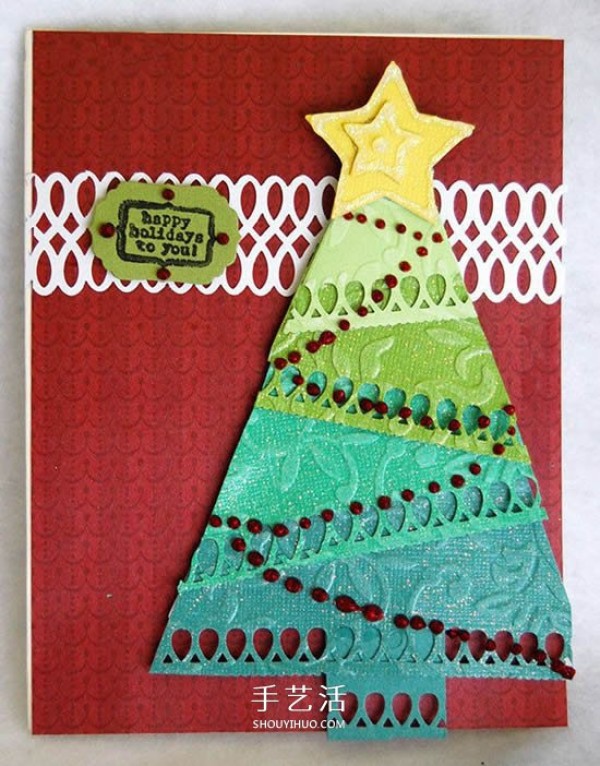 How to make a beautiful Christmas tree greeting card to send sincere blessings to friends