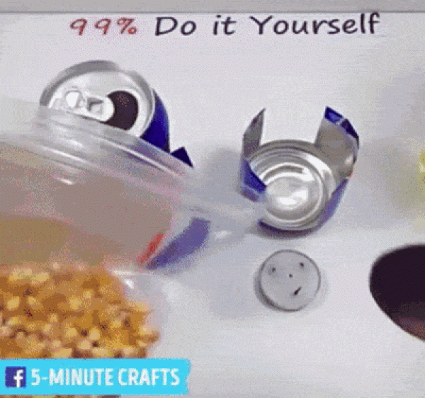 How to make a simple popcorn machine by making a homemade popcorn machine from a can