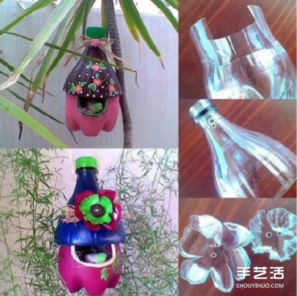 How to make flower pots from plastic bottles. Illustrations of DIY flower pots from waste plastic bottles