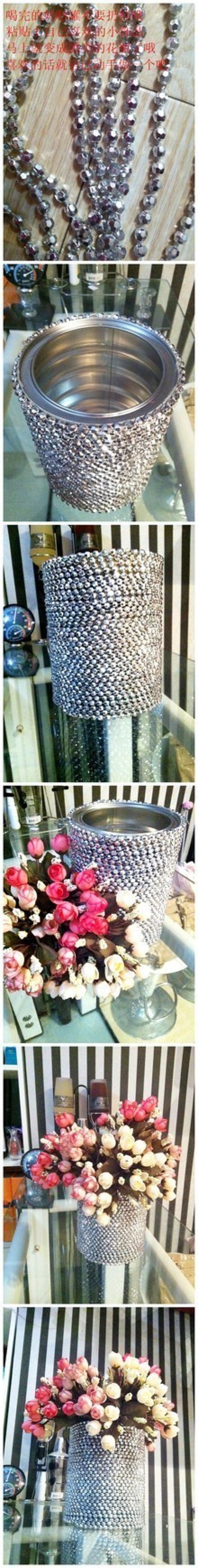 Using milk powder can waste to DIY beautiful handmade vases