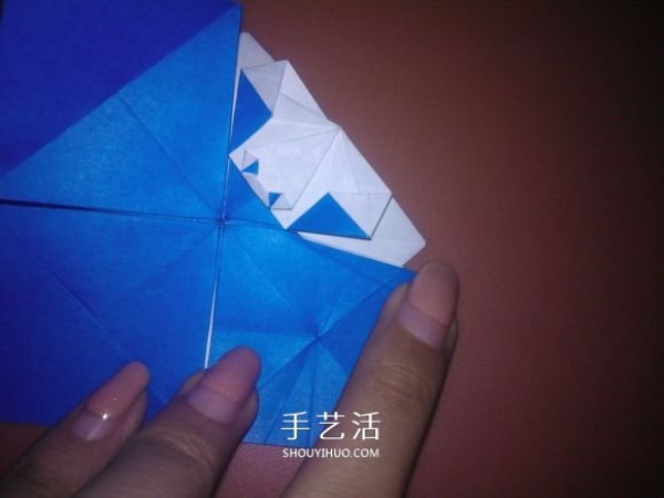 How to fold a flat crab with a diagram that looks like a small crab origami