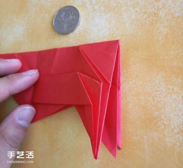 Super complex dog origami method illustrated with plastic surgery steps