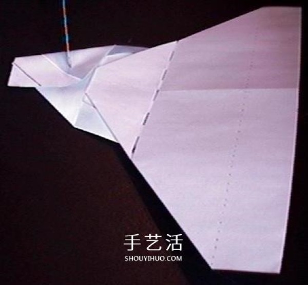 A detailed illustration of how to fold an Avengers paper plane or an origami fighter plane