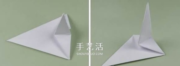 Illustration of folding a shining five-pointed star and combining three-dimensional star origami