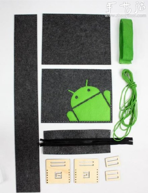 DIY Android Icon Felt Shoulder Bagpackage