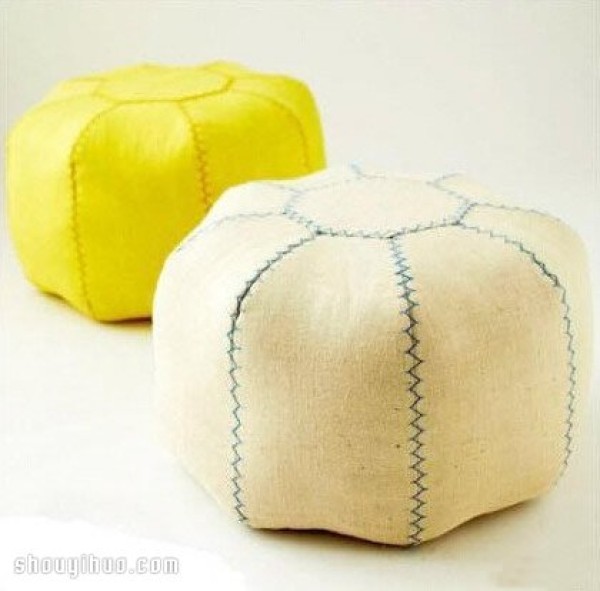 Illustrated tutorial on handmade home fabric stools made of non-woven fabrics