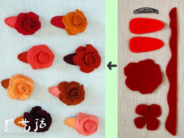 DIY rose hairpin handmade rose hairpin