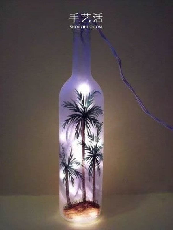 Creative handmade pictures of painted wine bottles, acrylic hand-painted glass bottles DIY