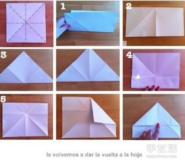 How to make a square paper origami heart, step by step diagram of folding a paper heart