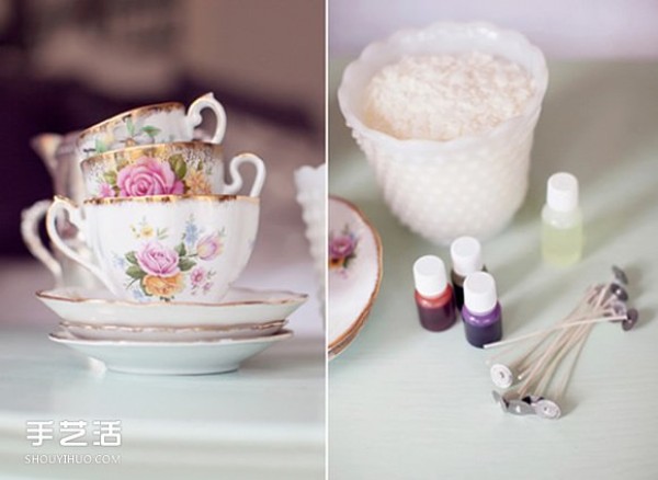 Beautiful and romantic teacup candle DIY, lighting a cup of warm candlelight