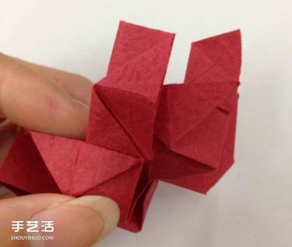 Super detailed illustration of how to fold Kawasaki rose, including flowers and receptacles