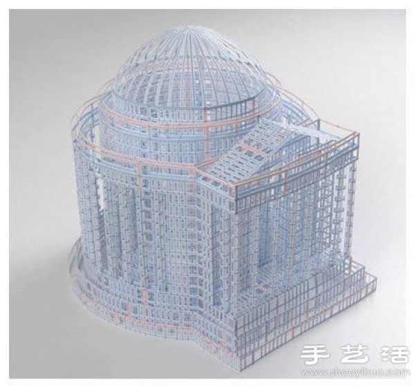 DIY magnificent building model on account book paper