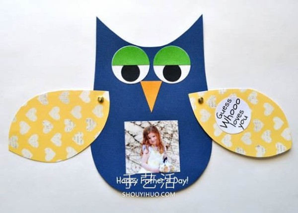 Tutorial for children to make handmade Fathers Day owl cards