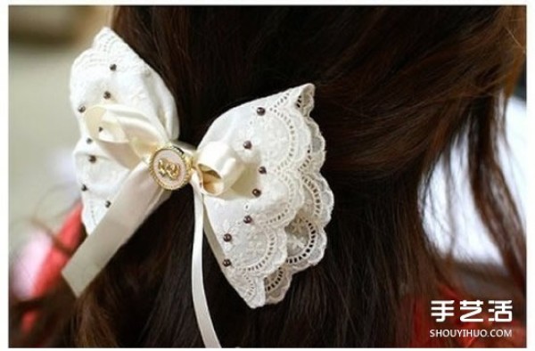 Lace cloth butterfly hairpin DIY butterfly hairpin hand-making tutorial