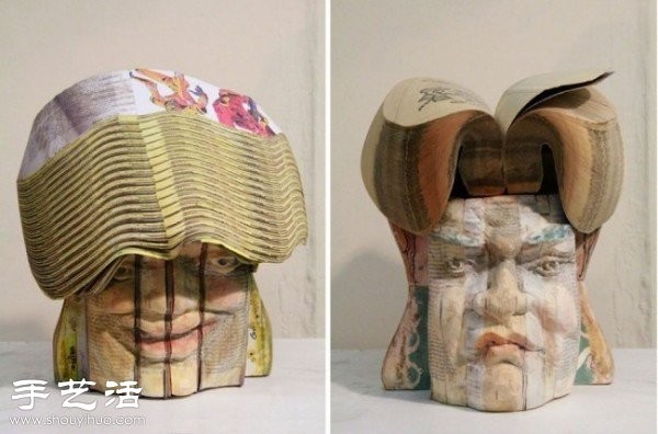 Lifelike paper sculptures of portraits